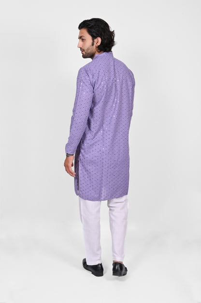 Purple Chikankari Kurta Only