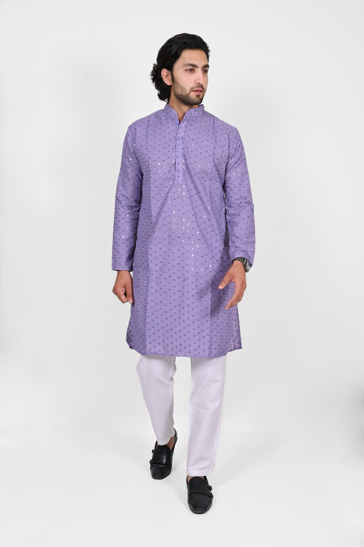 Purple Chikankari Kurta Only