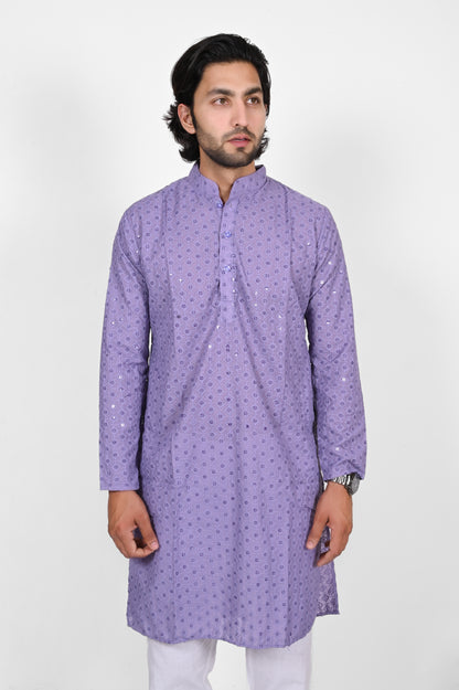 Purple Chikankari Kurta Only