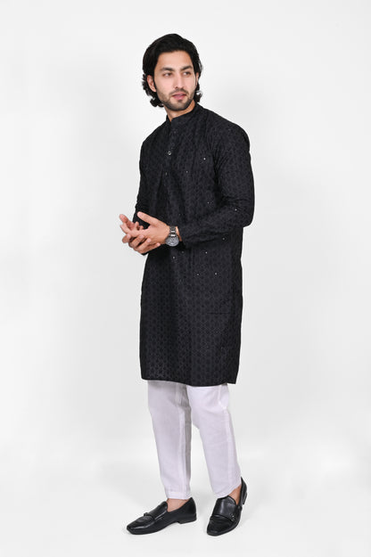 Black Chikankari Kurta Only