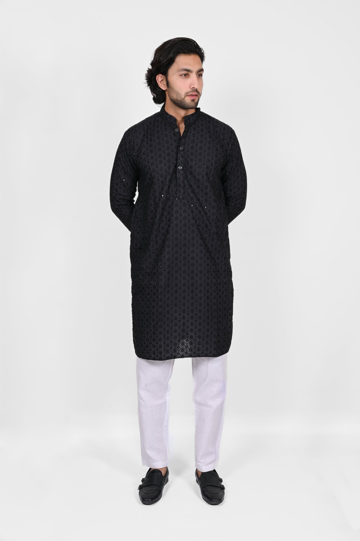 Black Chikankari Kurta Only