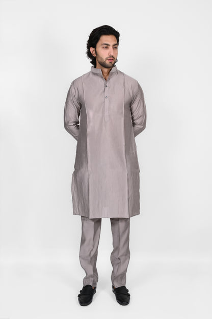 Silk Grey Kurta Set