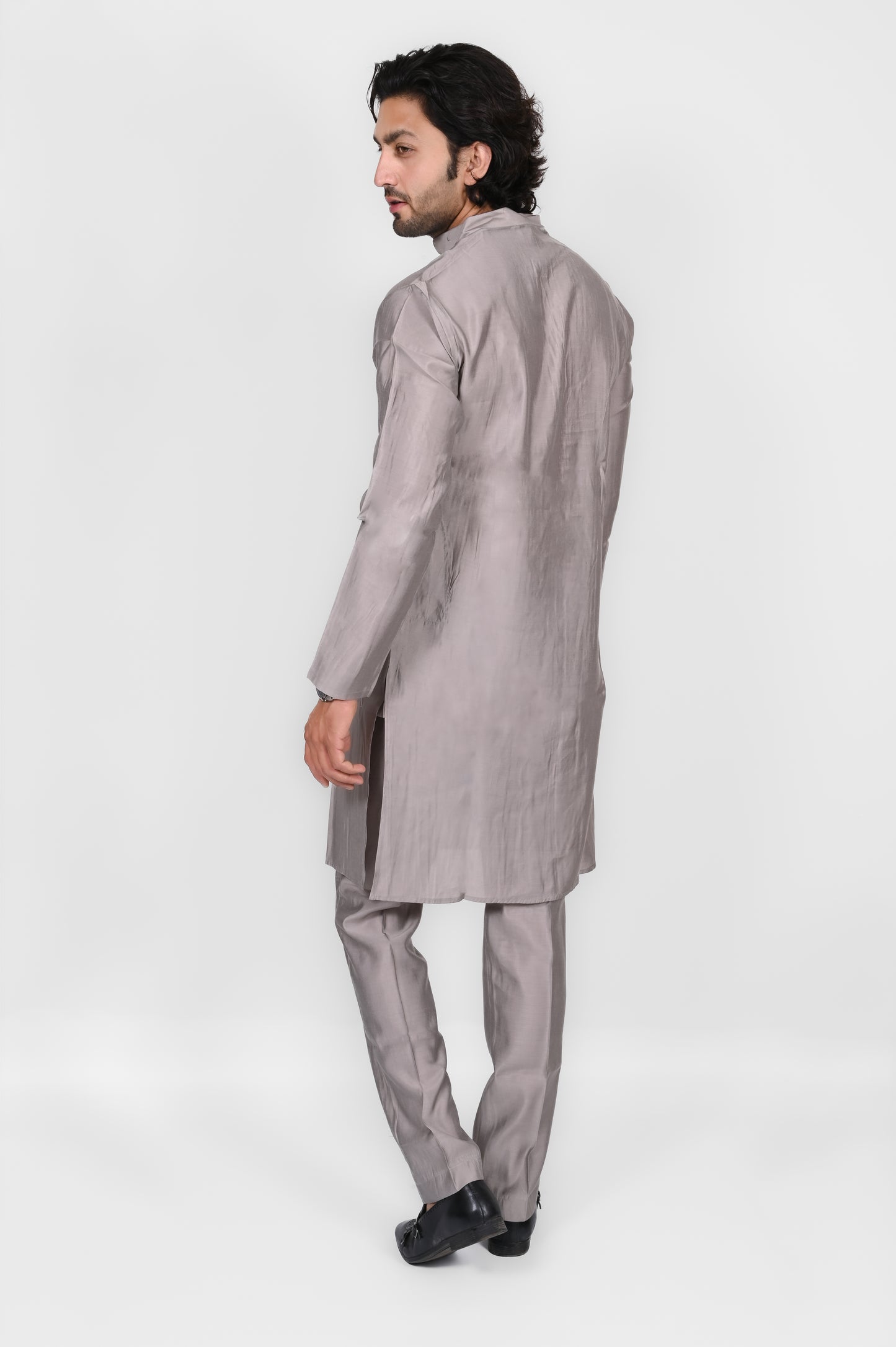 Silk Grey Kurta Set