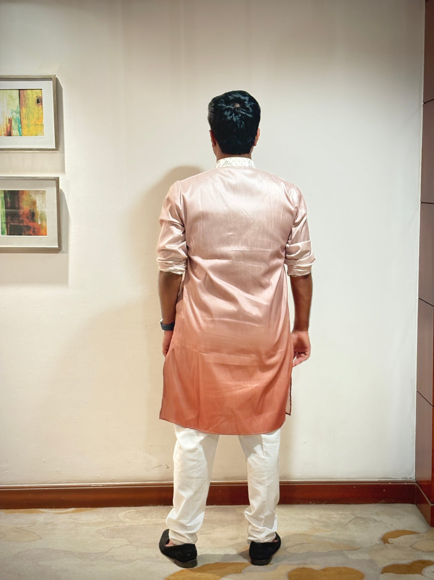 Ombre Peach Long Jacket Set