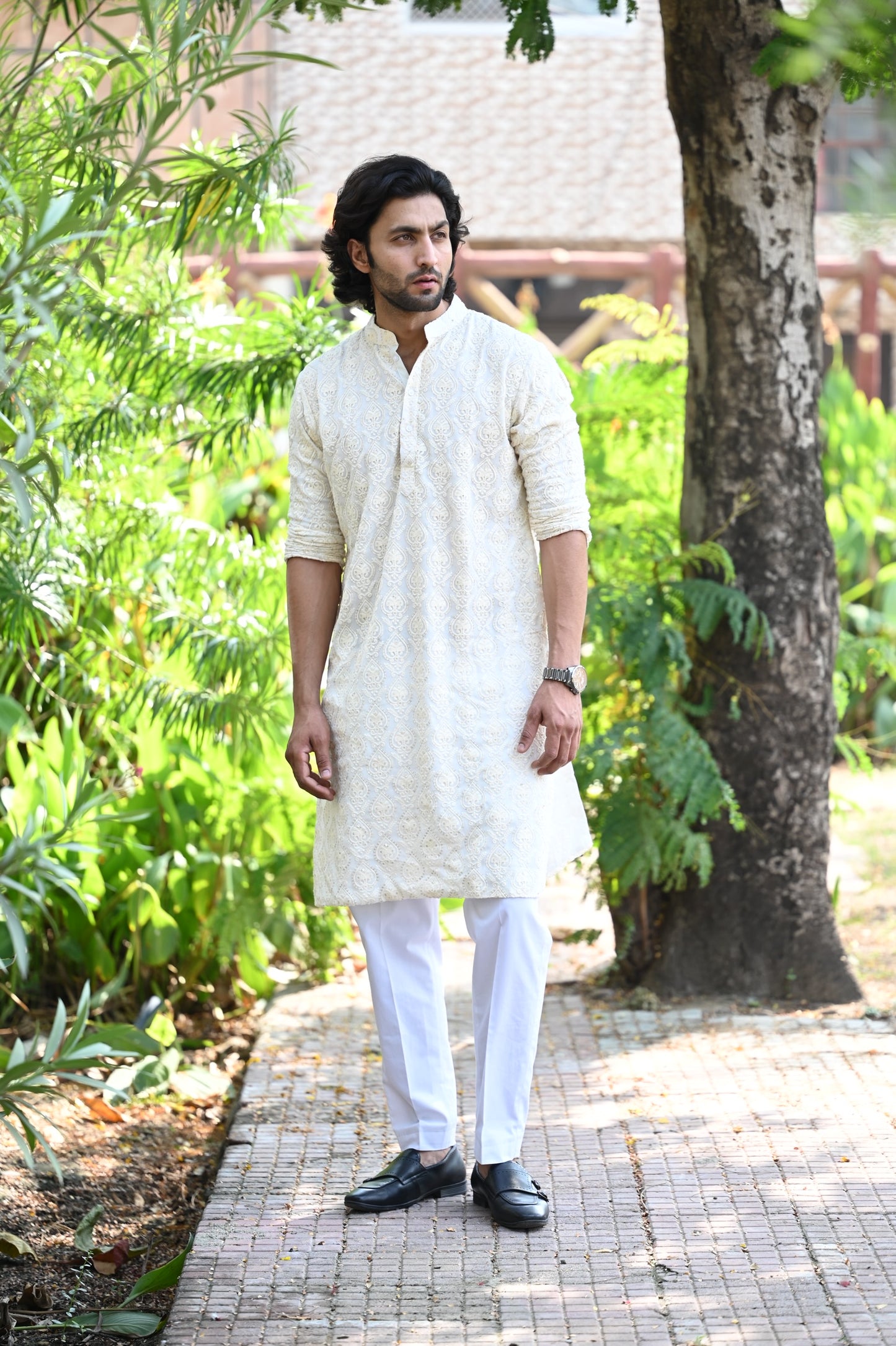 Royal White Embroidery Kurta Only