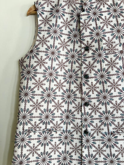 Premium White Floral Embroidered Jacket