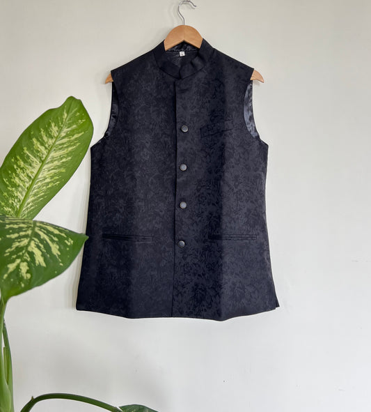 Timeless Black Jacquard Jacket