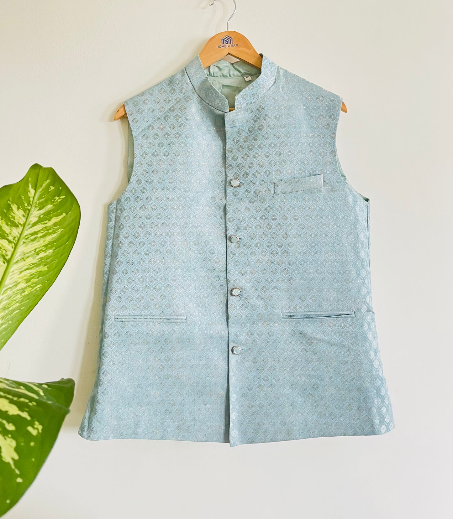 Light Blue Jacquard Jacket