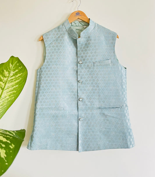 Light Blue Jacquard Jacket