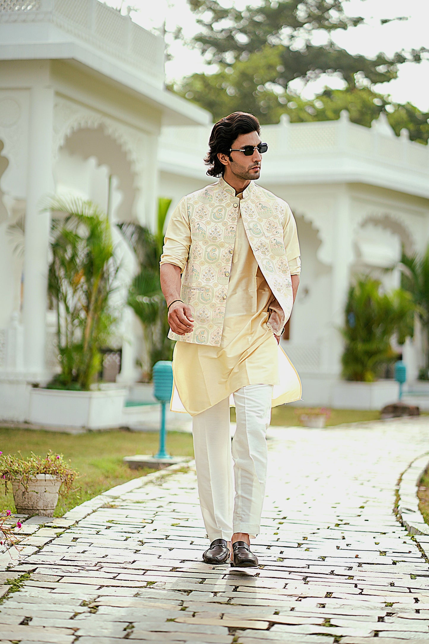 Jacquard Yellow Jacket Set